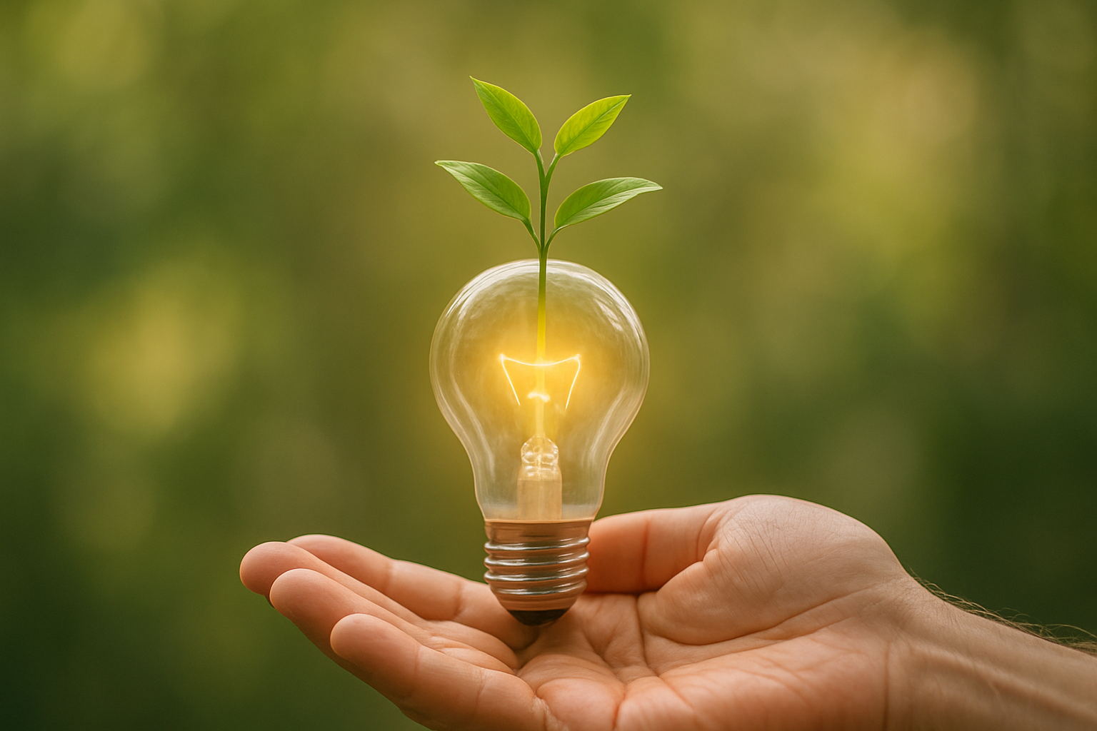 Glühbirne auf der eine Pflanze wächst